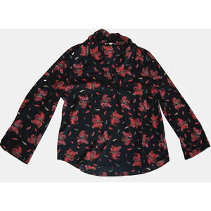 Vintage Chaus NY Womens Paisley Blouse Size L Preppy Career Casual Office Work